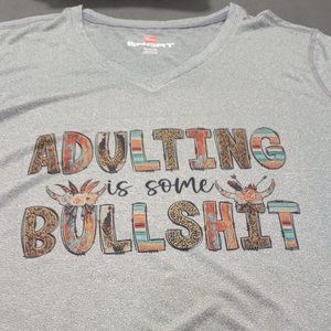 NWT Womans V Neck Adult T Shirt XL